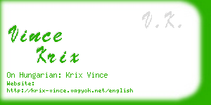 vince krix business card